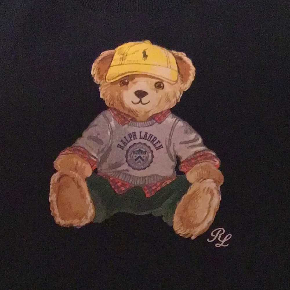 Ralph Lauren navy bear appliqué one-piece